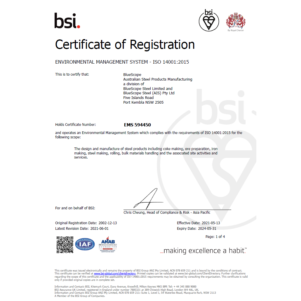 ISO 14001 Bluescope