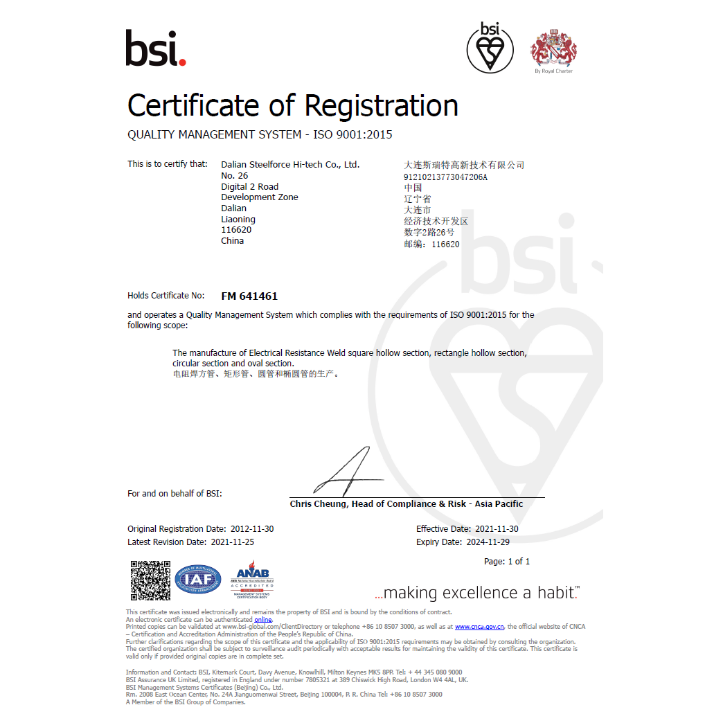ISO 9001 Dalian